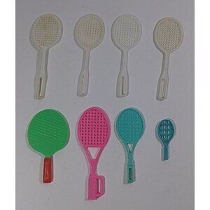 Vintage Barbie Tennis Racquets Lot 8 Mattel Miniature Diorama Sports Accessory